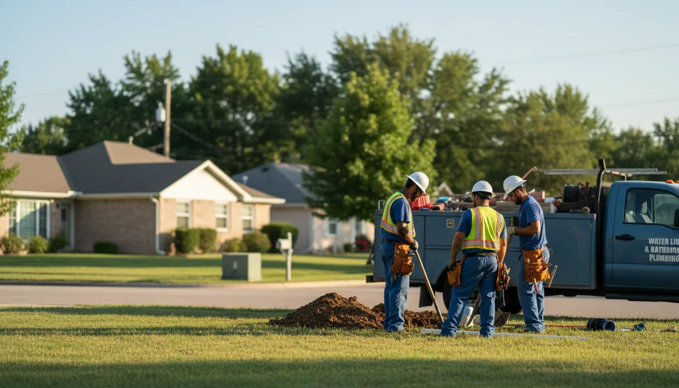 Residential water line and bathroom plumbing service in Versailles, IN